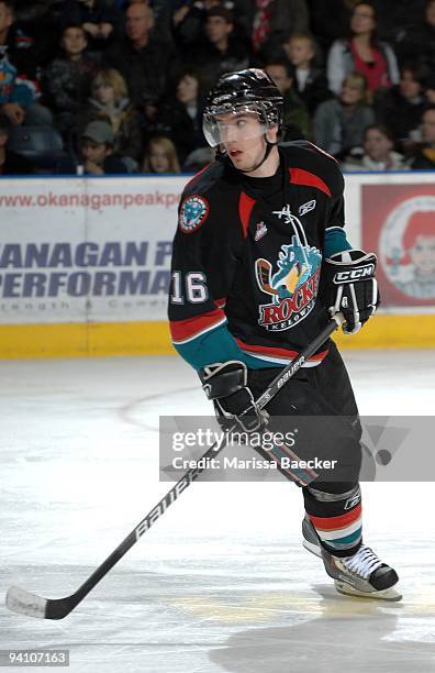 Spencer Main of the Kelowna Rockets skates against the Tri-City Americans at Prospera Place on December 5, 2009 in Kelowna, Canada.