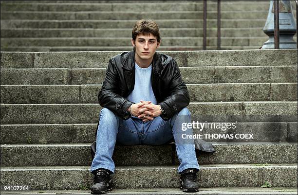 Three-time national champion, French figure skater Brian Joubert poses during a photoshoot in his native-born city of Poitiers , 05 October 2005....