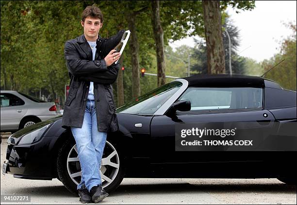 Three-time national champion, French figure skater Brian Joubert poses during a photoshoot in his native-born city of Poitiers , 05 October 2005....