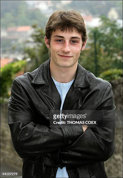Three-time national champion, French figure skater Brian Joubert poses during a photoshoot in his native-born city of Poitiers , 05 October 2005....