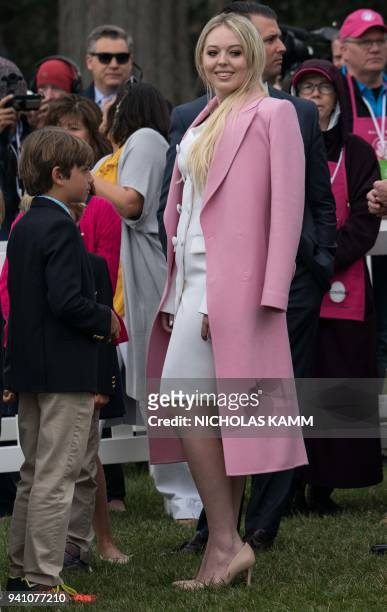 Tiffany Trump, daughter of US President Donald Trump, attends the annual Easter Egg Roll at the White House in Washington, DC, on April 2, 2018. /...