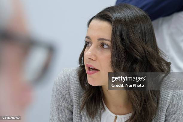 Ines Arrimadas, president of the Parliamentary Group of the political party of Ciudadanos, during the Meeting of the National Executive Committee in...