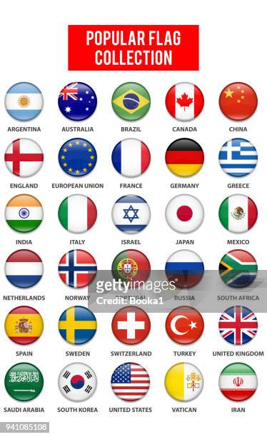 most popular button flag collection - italy argentina stock illustrations