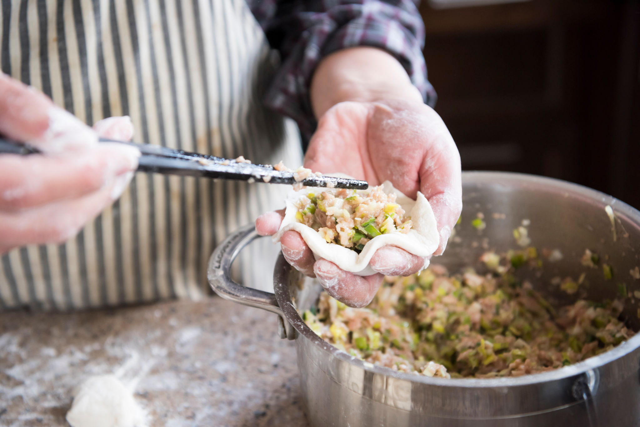 making dumplings