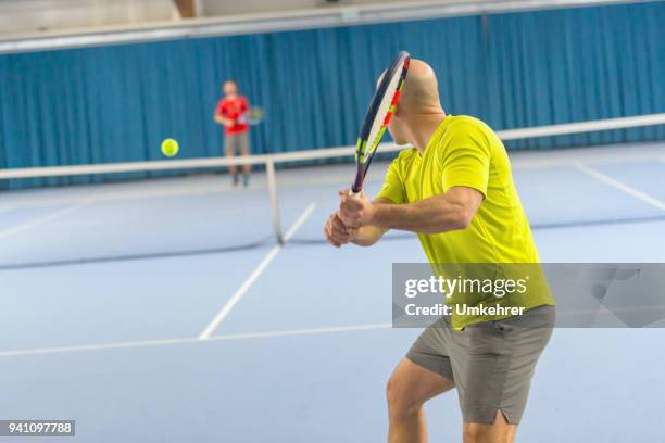 two tennisplayer in a match - tennis game stock pictures, royalty-free photos & images