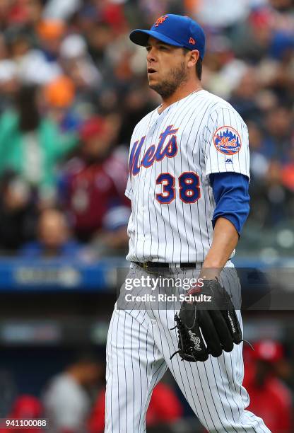 Anthony Swarzak of the New York Mets in action during a game against the St. Louis Cardinals at Citi Field on March 29, 2018 in the Flushing...