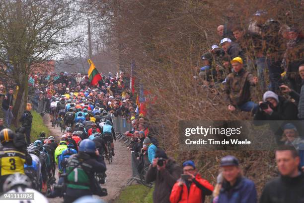 Oude Kwaremont / Peloton / Fans / Public / during the 102nd Tour of Flanders 2018 - Ronde Van Vlaanderen a 264,7km race from Antwerpen to Oudenaarde...