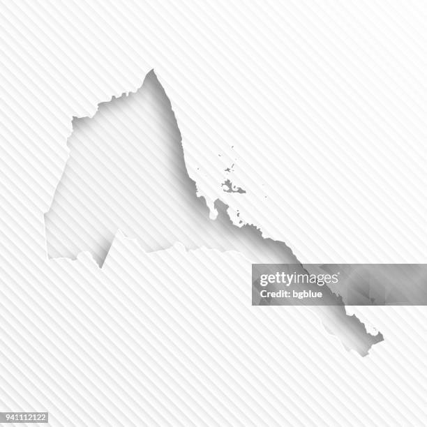eritrea map with paper cut on abstract white background - eritrea map stock illustrations