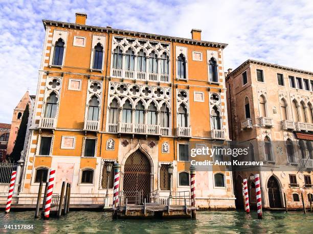 beautiful landmark of venice, italy. there are numerous attractions in venice, such as st mark's basilica, the doge's palace, the grand canal. - canal grande stockfoto's en -beelden