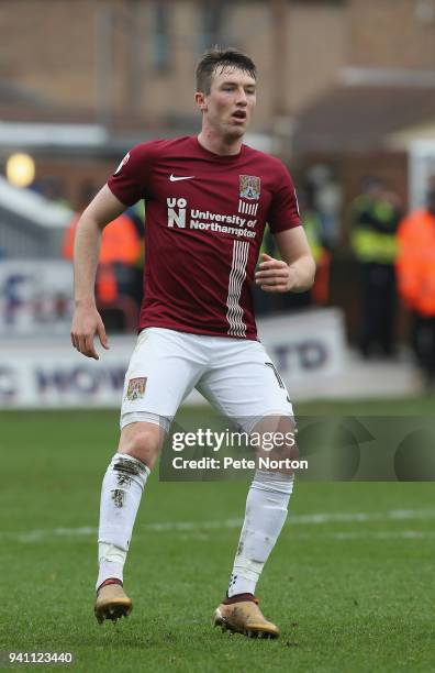 Chris Long of Northampton Town in action during the Sky Bet League One match between Peterborough United and Northampton Town at ABAX Stadium on...