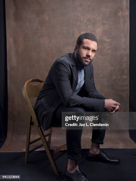 Actor O.T. Fagbenle of 'The Handmaid's Tale', is photographed for Los Angeles Times on March 17, 2018 at the PaleyFest at the Dolby Theatre in...