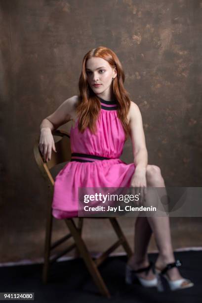 Actress Madeline Brewer of 'The Handmaid's Tale', is photographed for Los Angeles Times on March 17, 2018 at the PaleyFest at the Dolby Theatre in...