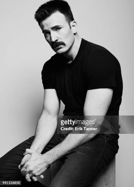 Actor Chris Evans is photographed for New York Times on March 15, 2018 in New York City.