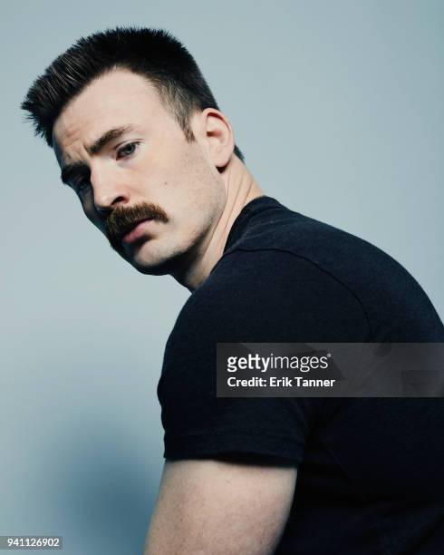 Actor Chris Evans is photographed for New York Times on March 15, 2018 in New York City.