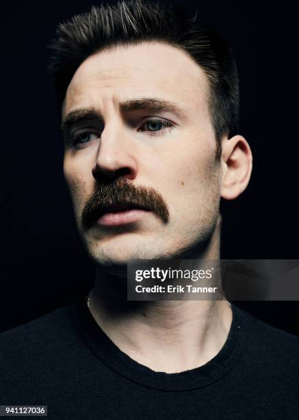 Actor Chris Evans is photographed for New York Times on March 15, 2018 in New York City.