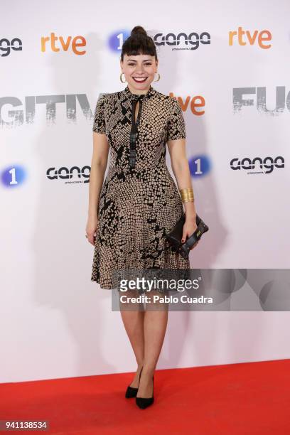 Actress Ana Arias attends the Fugitiva premiere at Callao Cinema on April 2, 2018 in Madrid, Spain.