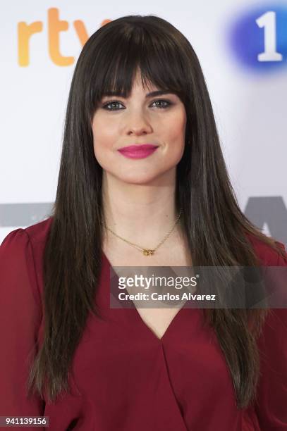 Actress Cristina Abad attends 'Fugitiva' Tv Series at the Callao cinema on April 2, 2018 in Madrid, Spain.