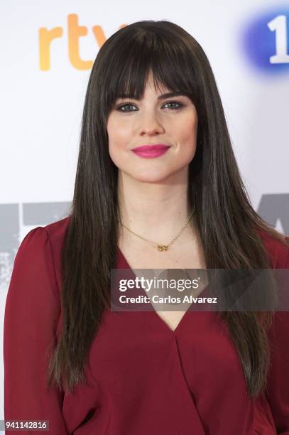 Actress Cristina Abad attends 'Fugitiva' Tv Series at the Callao cinema on April 2, 2018 in Madrid, Spain.