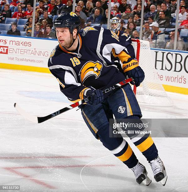 Tim Connolly of the Buffalo Sabres skates against the Montreal Canadiens on December 3, 2009 at HSBC Arena in Buffalo, New York.