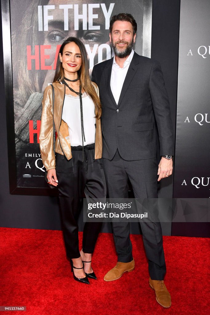 Jordana Brewster and Andrew Form attend the "A Quiet Place" New York
