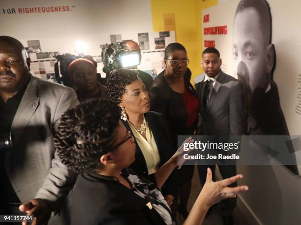 Rev. Dr. Bernice King , daughter of Dr. Martin Luther King, Jr. Visits the MLK50: A legacy Rembered exhibit at the National Civil Rights Museum as...