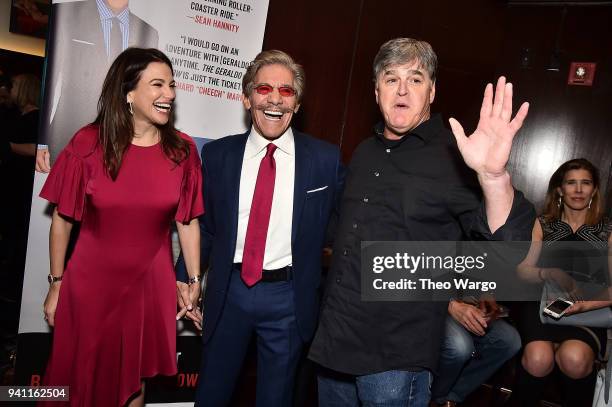 Erica Michelle Levy; Geraldo Rivera and Sean Hannity attend Geraldo Rivera Launches His New Book "The Geraldo Show: A Memoir" at Del Frisco's Grille...