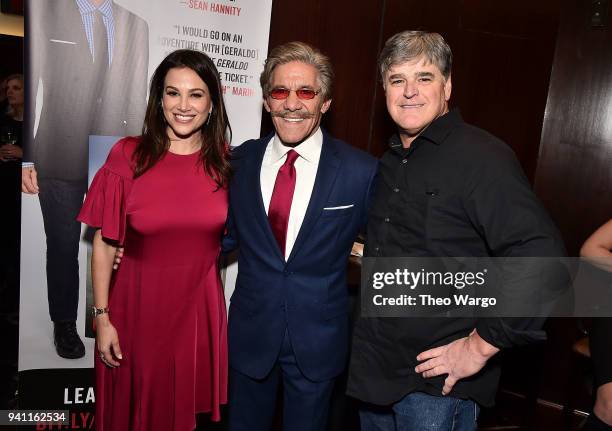 Erica Michelle Levy; Geraldo Rivera and Sean Hannity attend Geraldo Rivera Launches His New Book "The Geraldo Show: A Memoir" at Del Frisco's Grille...