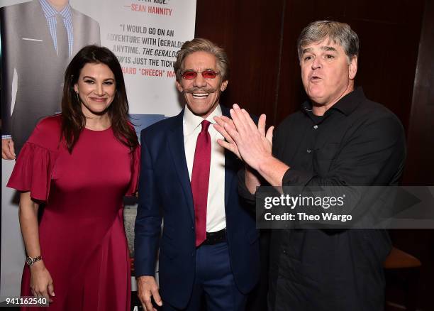 Erica Michelle Levy; Geraldo Rivera and Sean Hannity attend Geraldo Rivera Launches His New Book "The Geraldo Show: A Memoir" at Del Frisco's Grille...