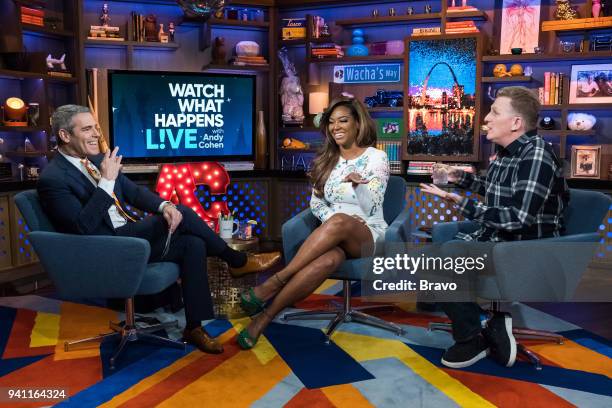 Pictured : Andy Cohen, Kenya Moore and Michael Rapaport --