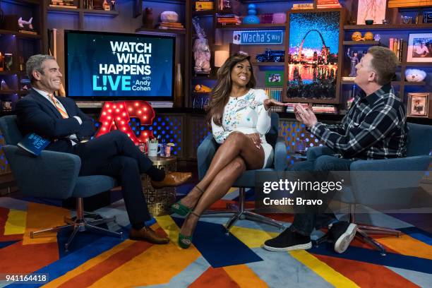 Pictured : Andy Cohen, Kenya Moore and Michael Rapaport --