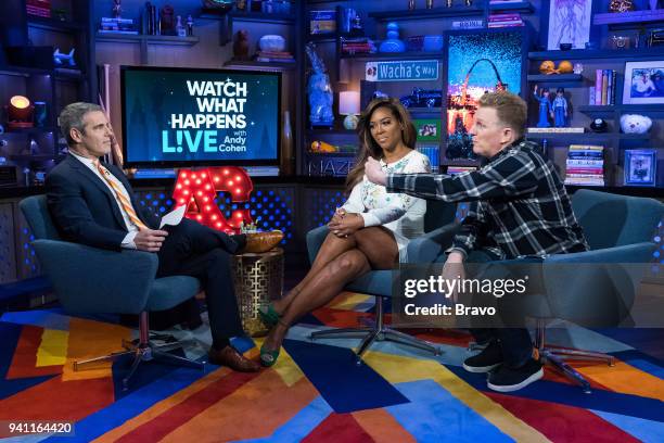 Pictured : Andy Cohen, Kenya Moore and Michael Rapaport --