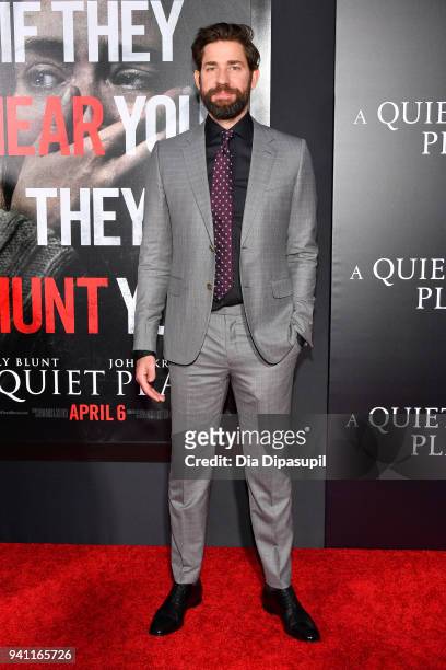 Actor John Krasinski attends the "A Quiet Place" New York Premiere at AMC Lincoln Square Theater on April 2, 2018 in New York City.