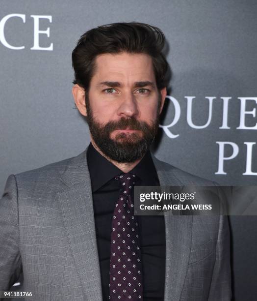 John Krasinski attends the Paramount Pictures premiere for 'A Quiet Place' at AMC Lincoln Square Theater on April 2, 2018 in New York City. / AFP...