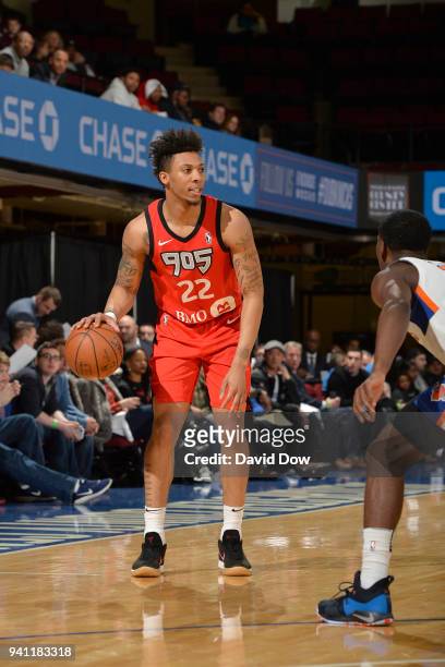 Malachi Richardson of the Raptors 905 handles the ball against the Westchester Knicks during the Eastern Conference Semifinals of the NBA G-League...