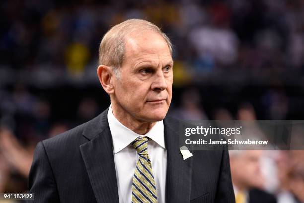 Head coach John Beilein of the Michigan Wolverines before the game against the Villanova Wildcats in the 2018 NCAA Photos via Getty Images Men's...