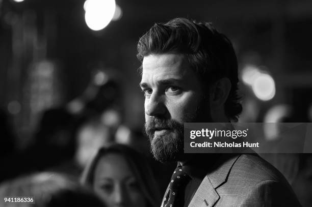 Actor John Krasinski attends the Paramount Pictures New York Premiere of "A Quiet Place" at AMC Lincoln Square theater on April 2, 2018 in New York,...