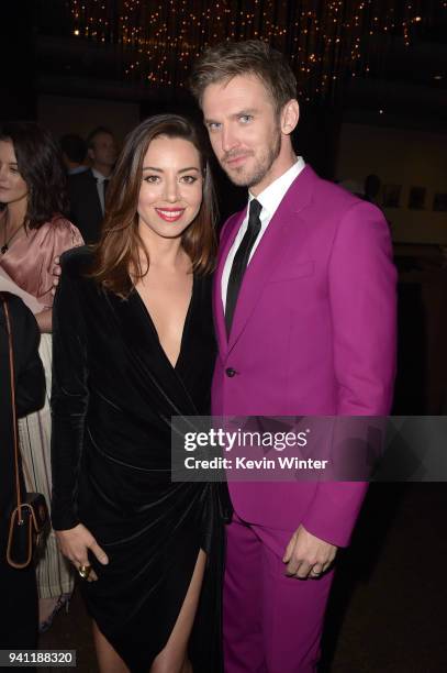 Aubrey Plaza and Dan Stevens attend the premiere of FX's 'Legion' Season 2 at DGA Theater on April 2, 2018 in Los Angeles, California.