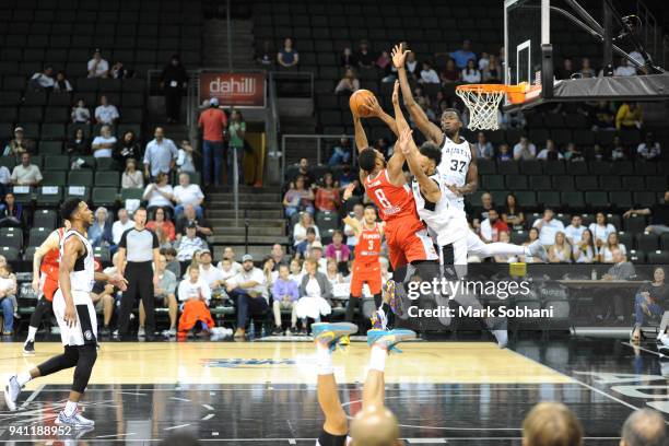 Darius Morris of the Rio Grande Valley Vipers goes to the basket against the Austin Spurs during the Western Conference Semifinals of the NBA...