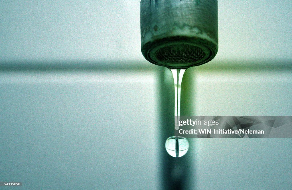 Close-up of a water dripping from a faucet, Santiago, Chile