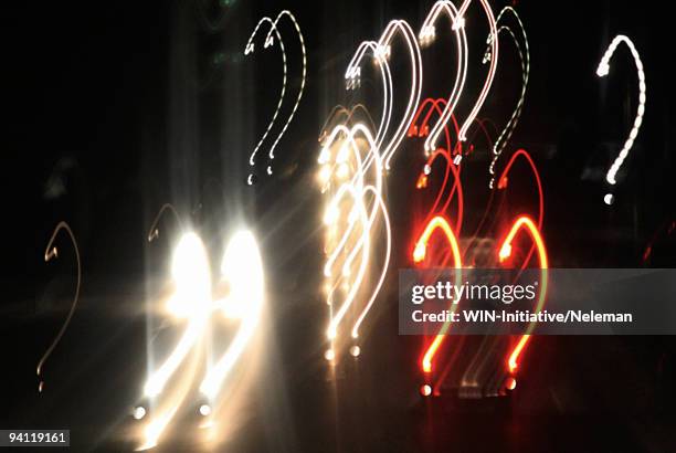 question mark shape patterns lit up at night, svalyava, ukraine - question mark pattern stock pictures, royalty-free photos & images