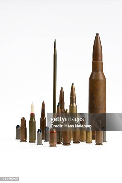 close-up of bullets - caliber stock pictures, royalty-free photos & images
