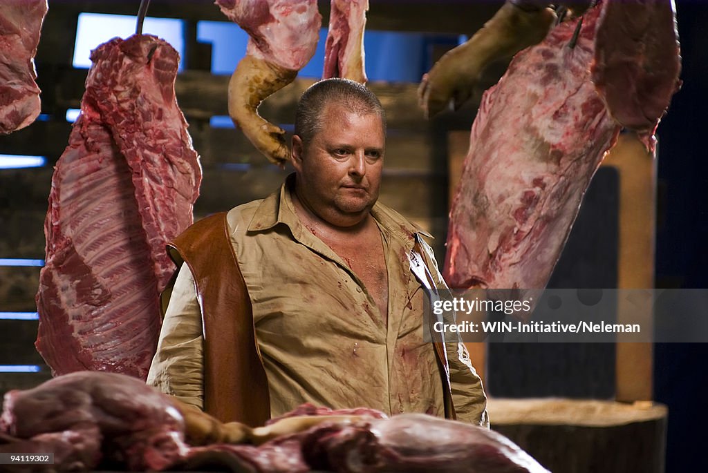 Butcher in a slaughterhouse, Kiev, Ukraine