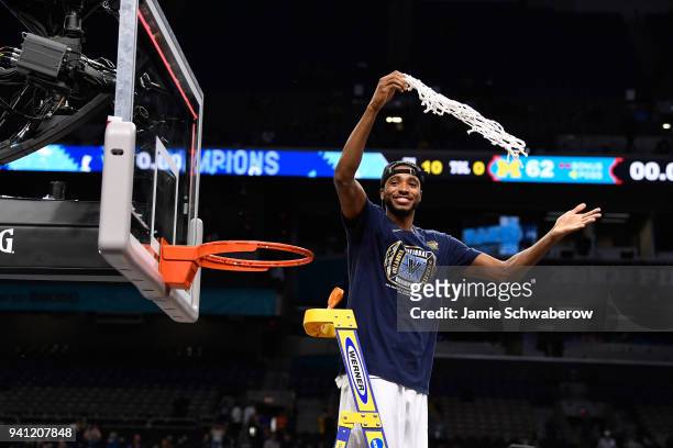 Mikal Bridges of the Villanova Wildcats celebrates after the 2018 NCAA Photos via Getty Images Men's Final Four National Championship game against...