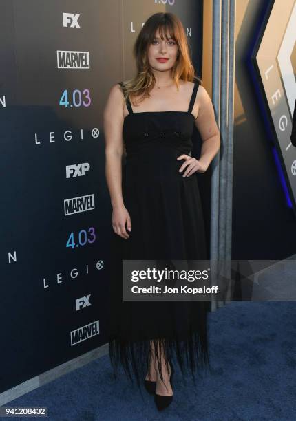 Rachel Keller attends the Premiere Of FX's "Legion" Season 2 at DGA Theater on April 2, 2018 in Los Angeles, California.