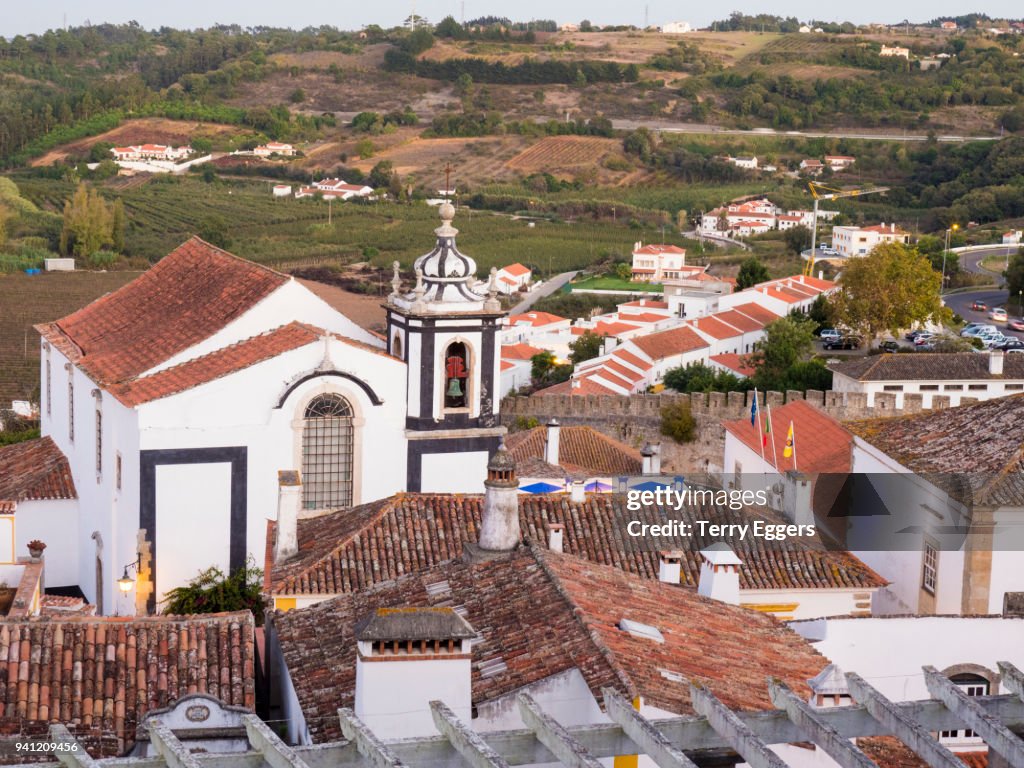 Rooftops in Obidos cityscape, Leiria