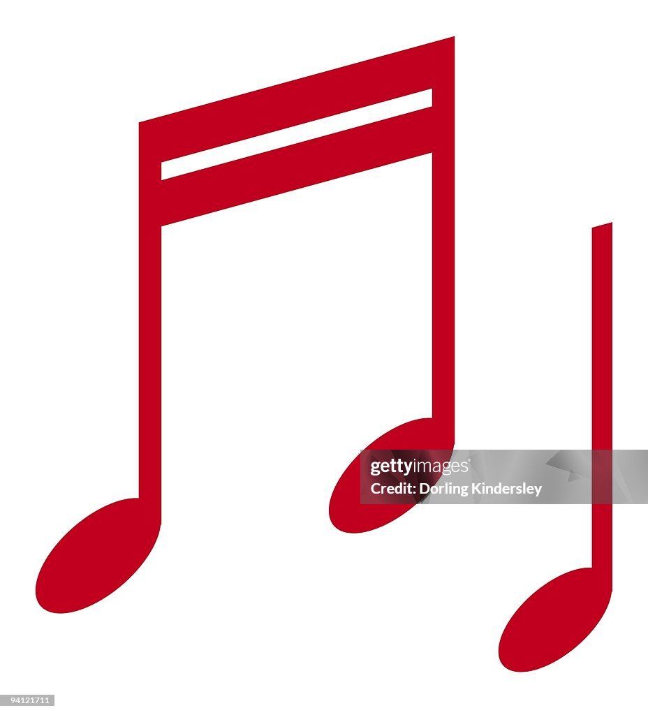 Red Music Note Line Digital Illustration Of Red Musical Notes High-Res Vector Graphic ...