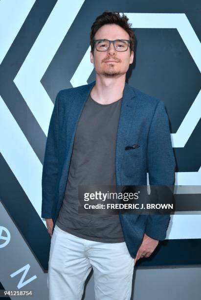Actor Daniel Bonjour arrives for the Season Two Premiere of FX's Legion in Los Angeles, CAlifornia on April 2, 2018. / AFP PHOTO / Frederic J. Brown