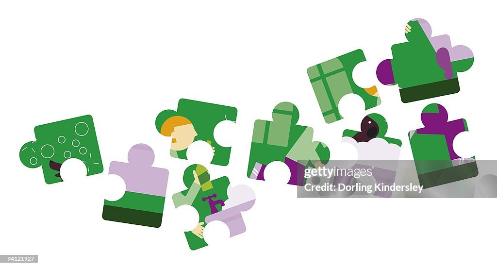 Digital illustration of jigsaw pieces