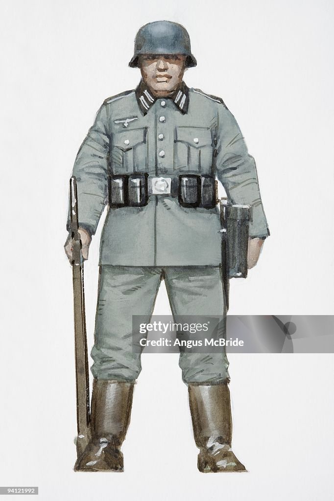 Illustration of World War Two German soldier