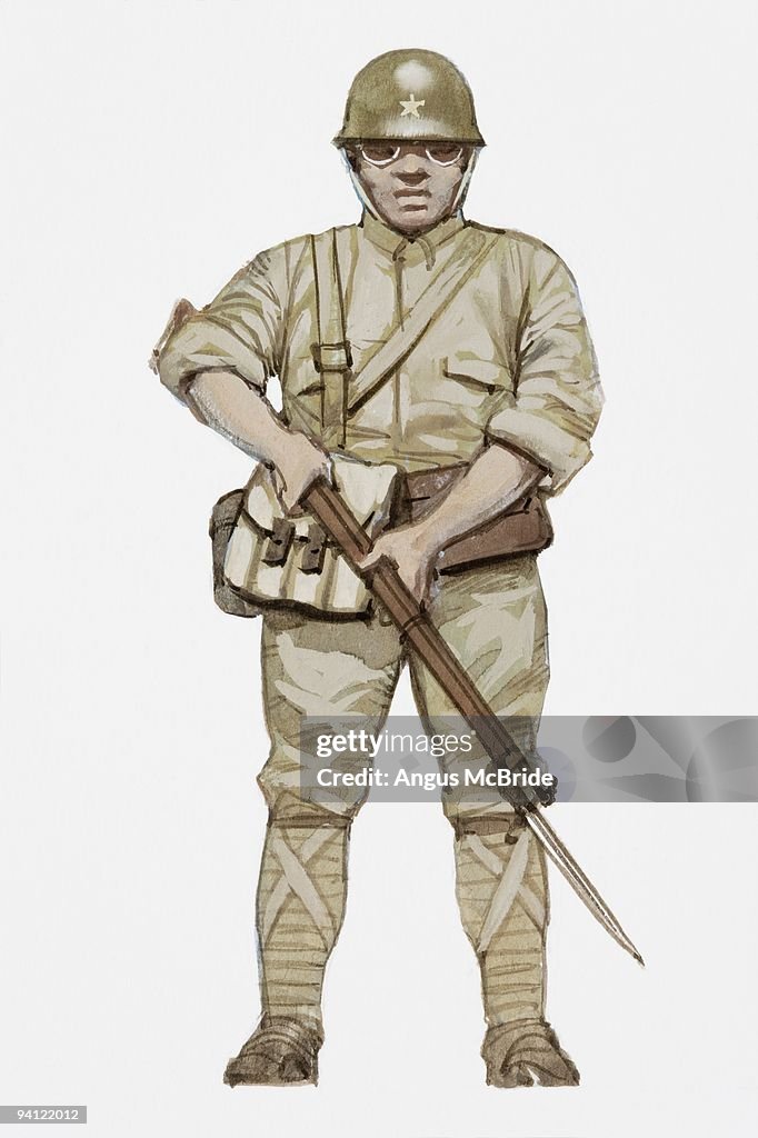Illustration of World War Two Japanese soldier